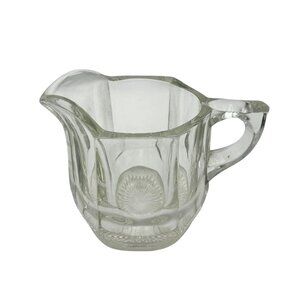 Vintage Starburst Crystal Clear Class Creamer Starburst Bottom Design USA Used